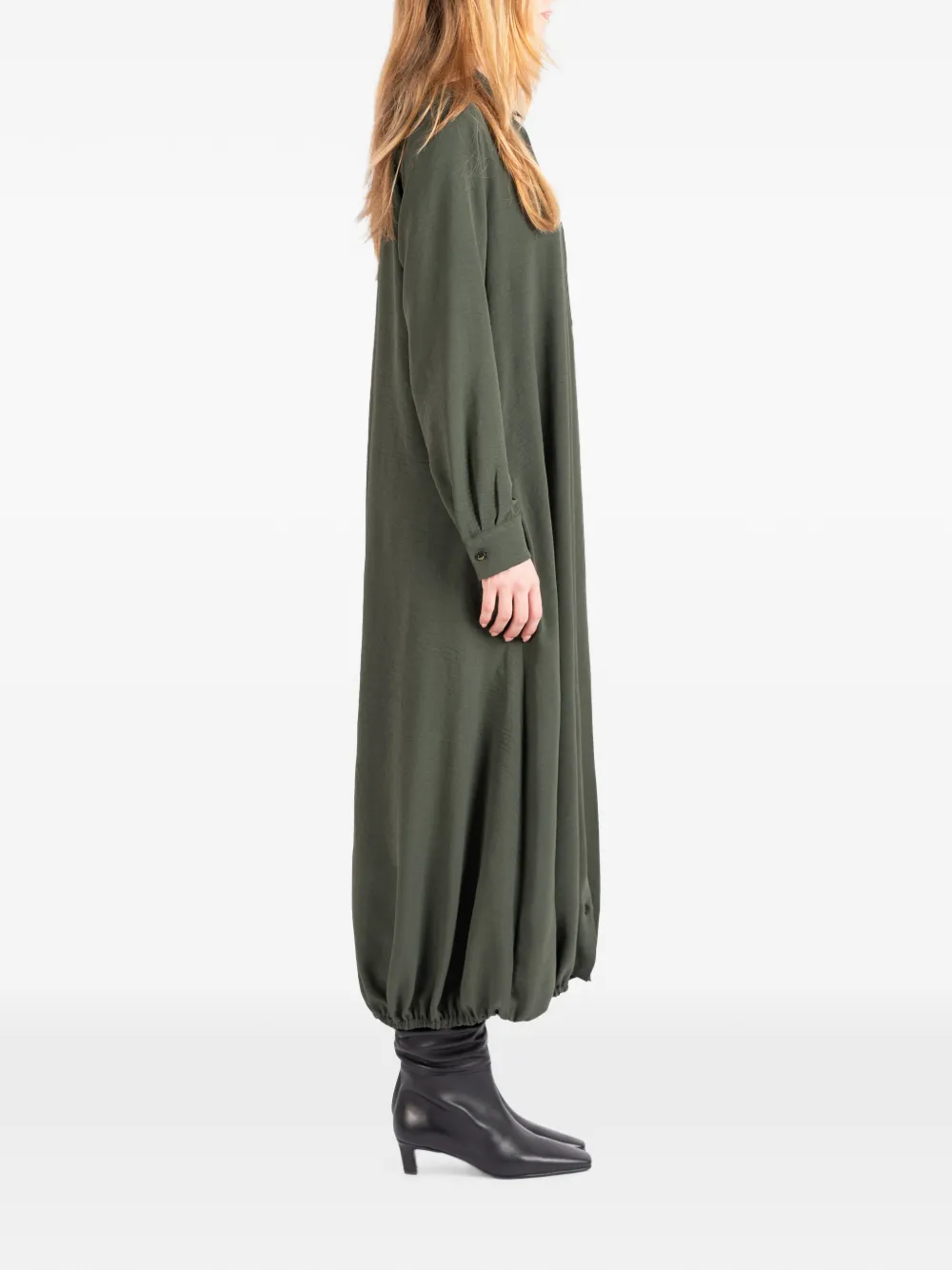 Société Anonyme Le Panier maxi-jurk met lange mouwen en bubbelzoom Groen
