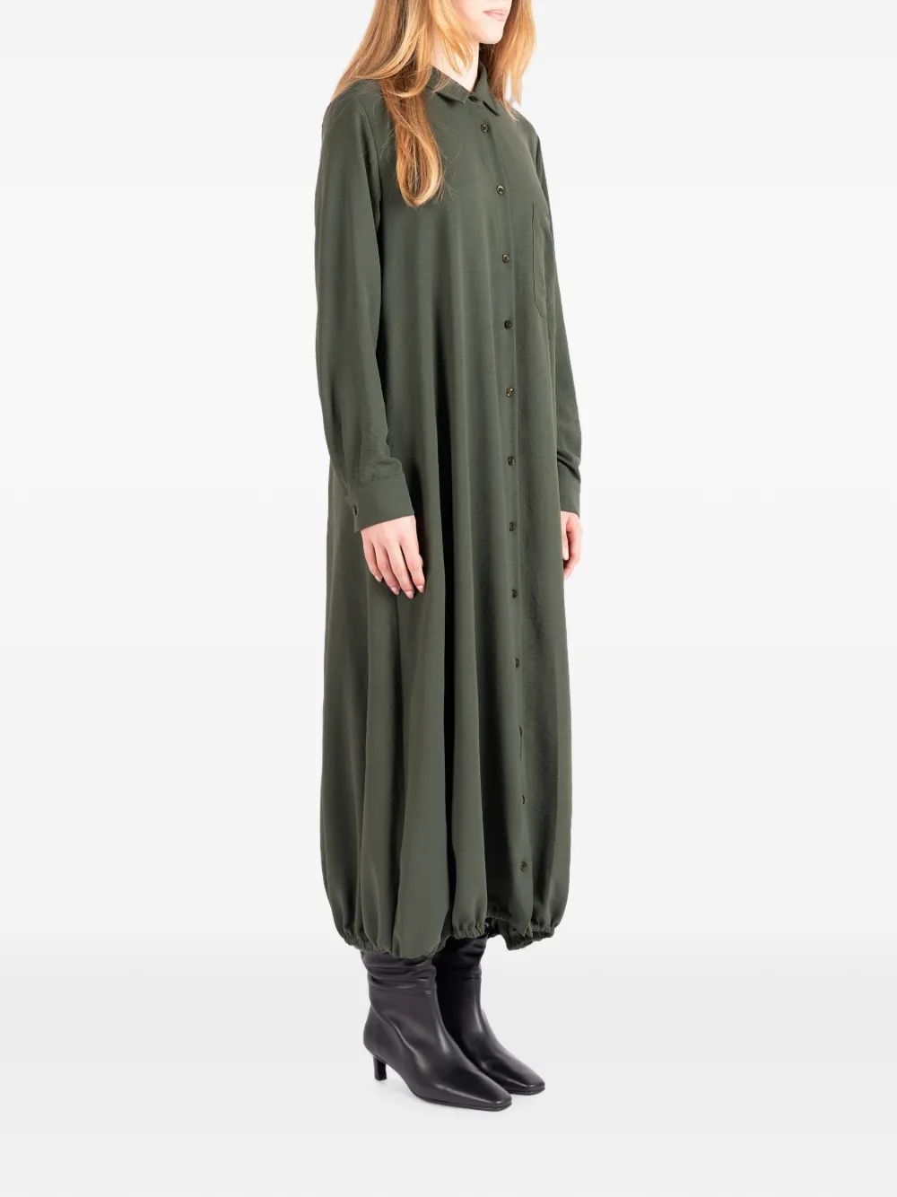 Société Anonyme Le Panier maxi-jurk met lange mouwen en bubbelzoom Groen