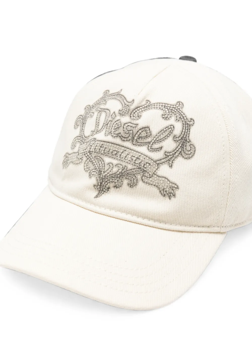 Diesel C-Rit honkbalpet verfraaid met stras Beige