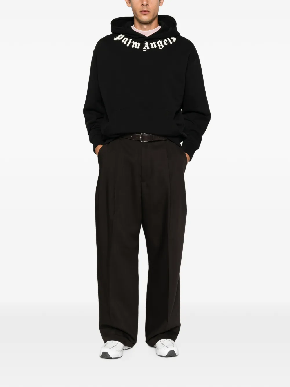 Palm Angels Hoodie met logoprint Zwart
