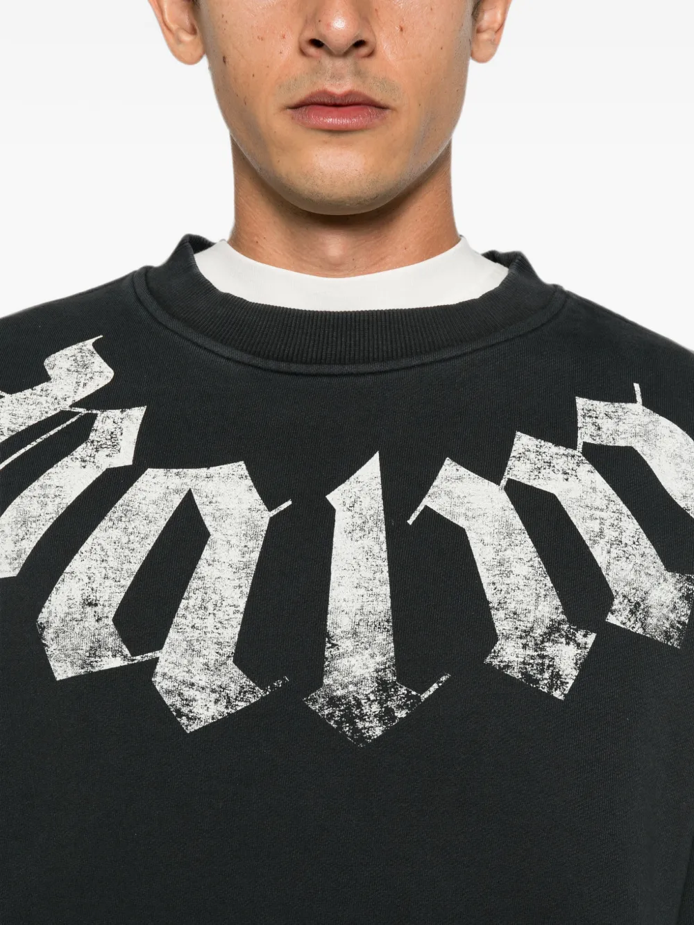 Palm Angels Big Neck Logo sweater met print Zwart