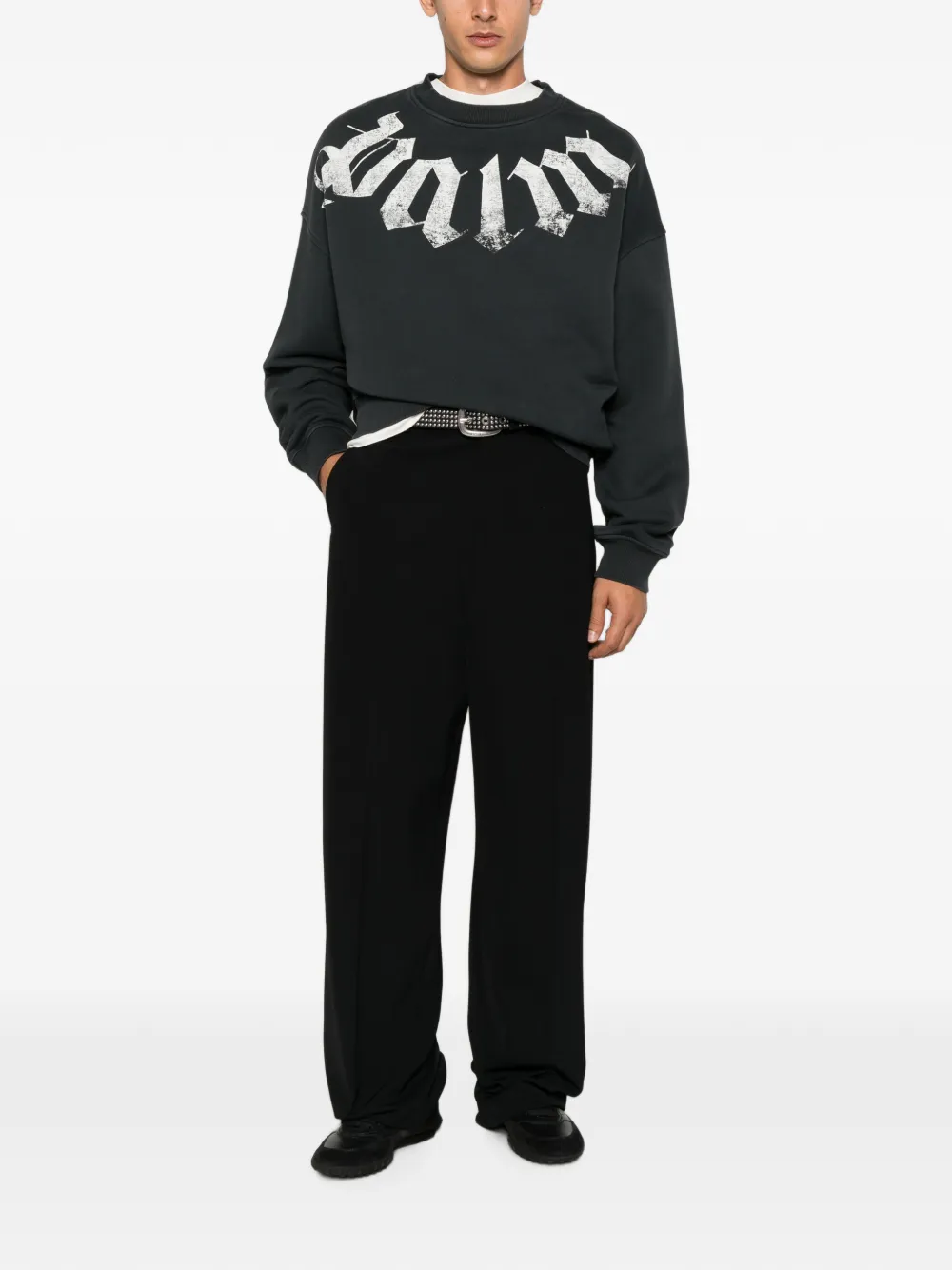 Palm Angels Big Neck Logo sweater met print Zwart