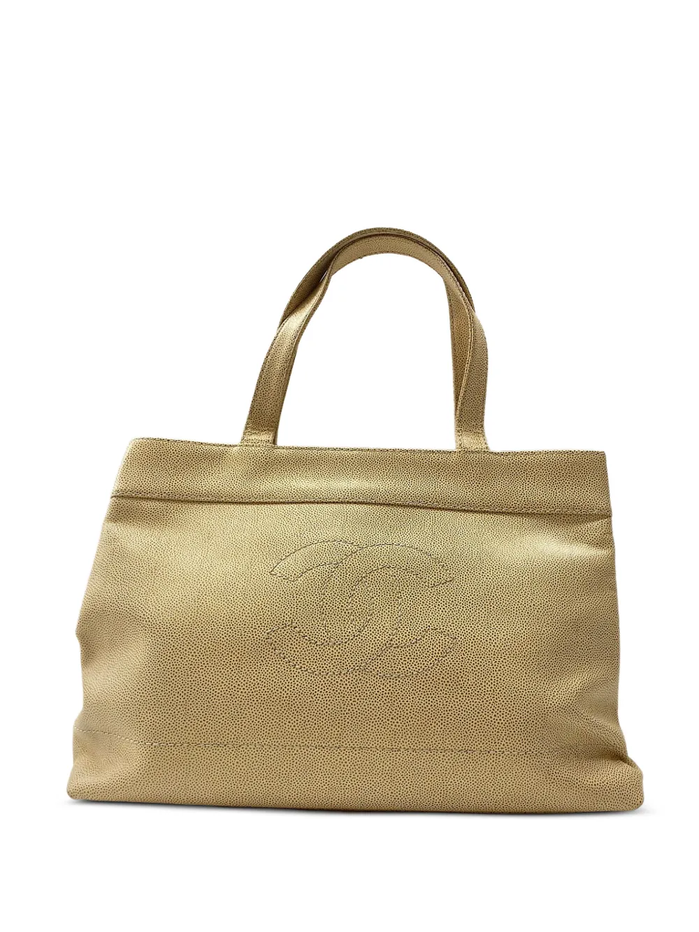 CHANEL Pre-Owned 1997-1999 CC logo-stitch tote bag - Toni neutri