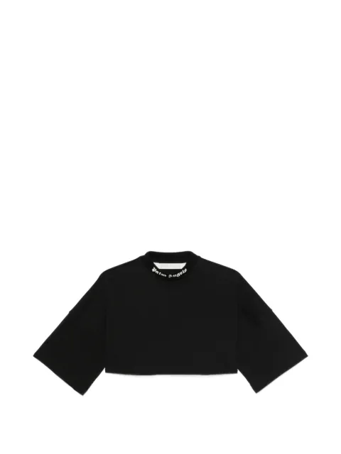 Palm Angels logo-print cropped T-shirt