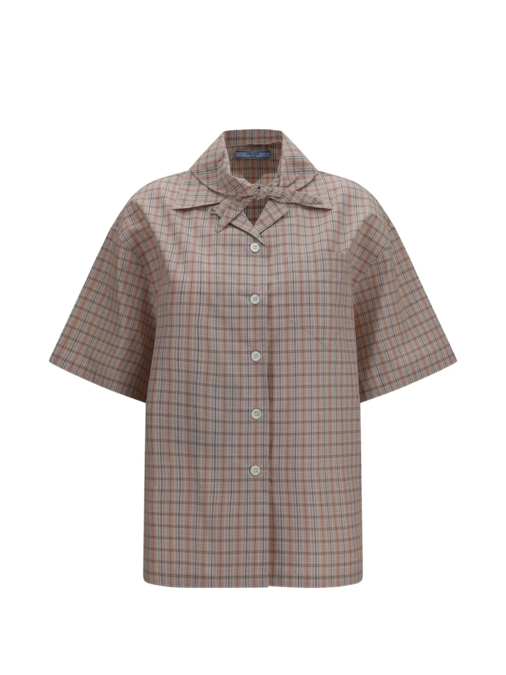Prada check short-sleeved shirt - Nude