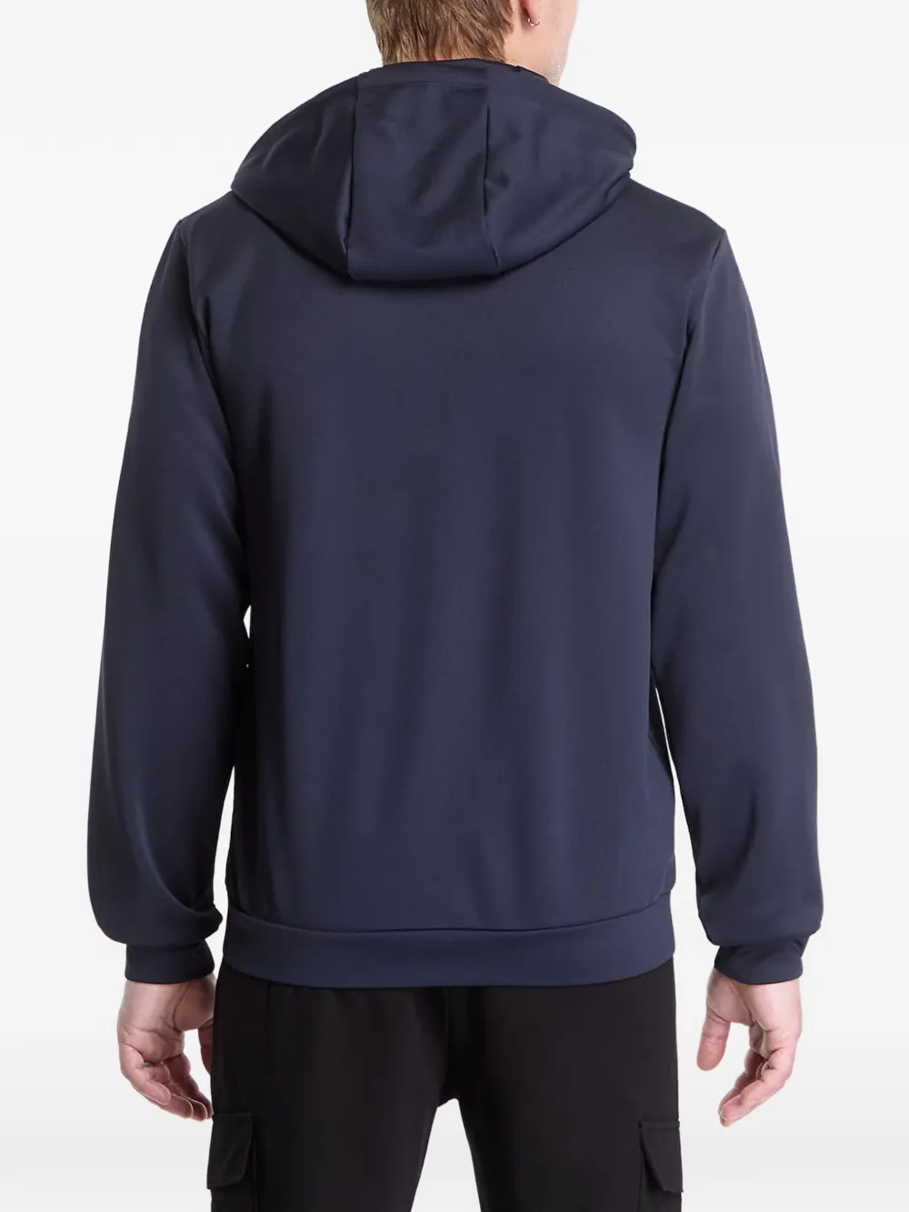 Ea7 Emporio Armani Lux Identity logo-plaque zip-up hoodie Blauw