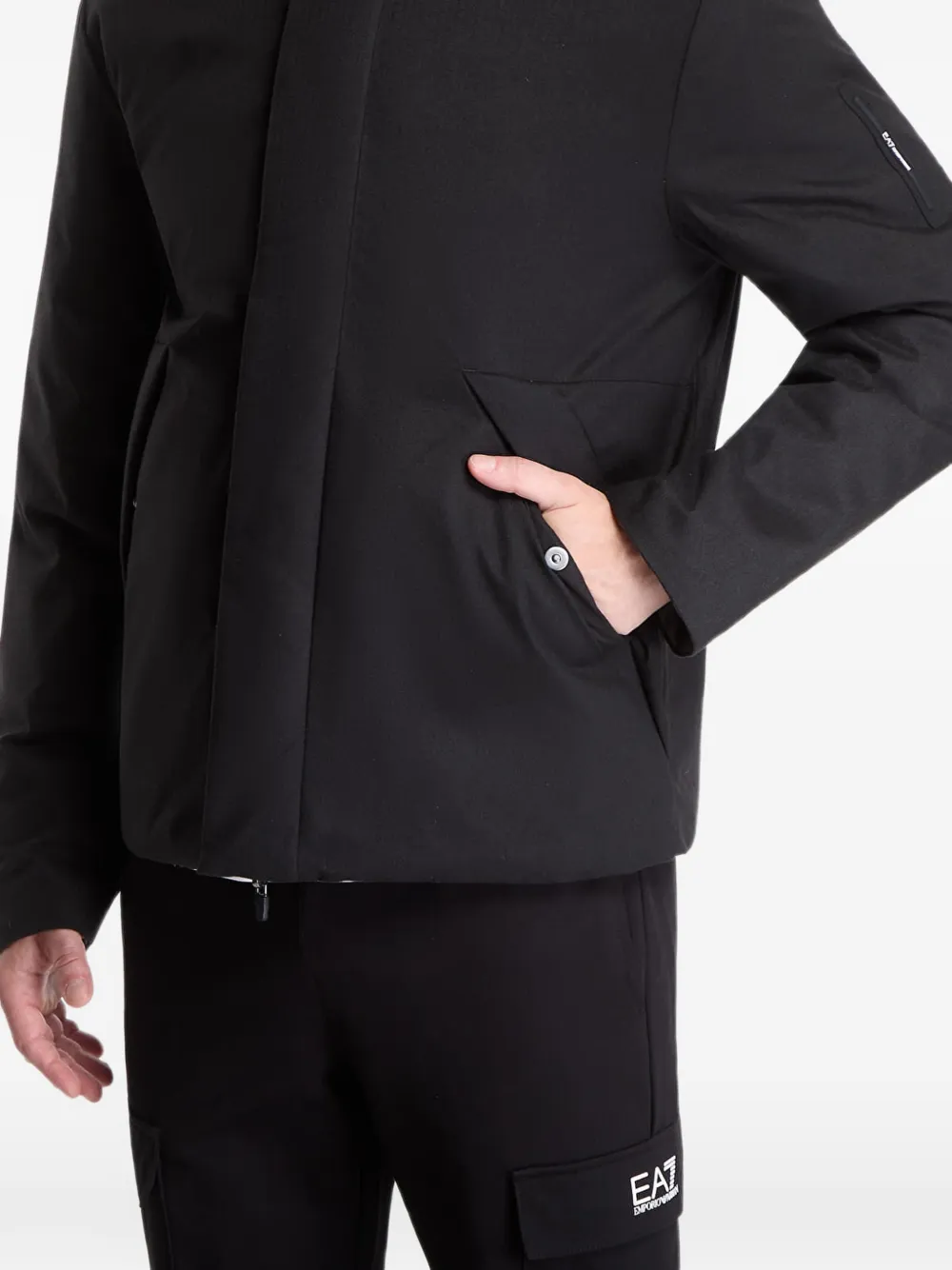 Ea7 Reversible Padded Jacket In Black