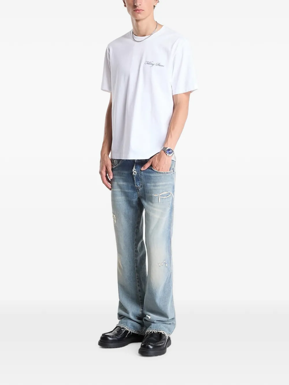Filling Pieces Director T-shirt met grafische print Wit