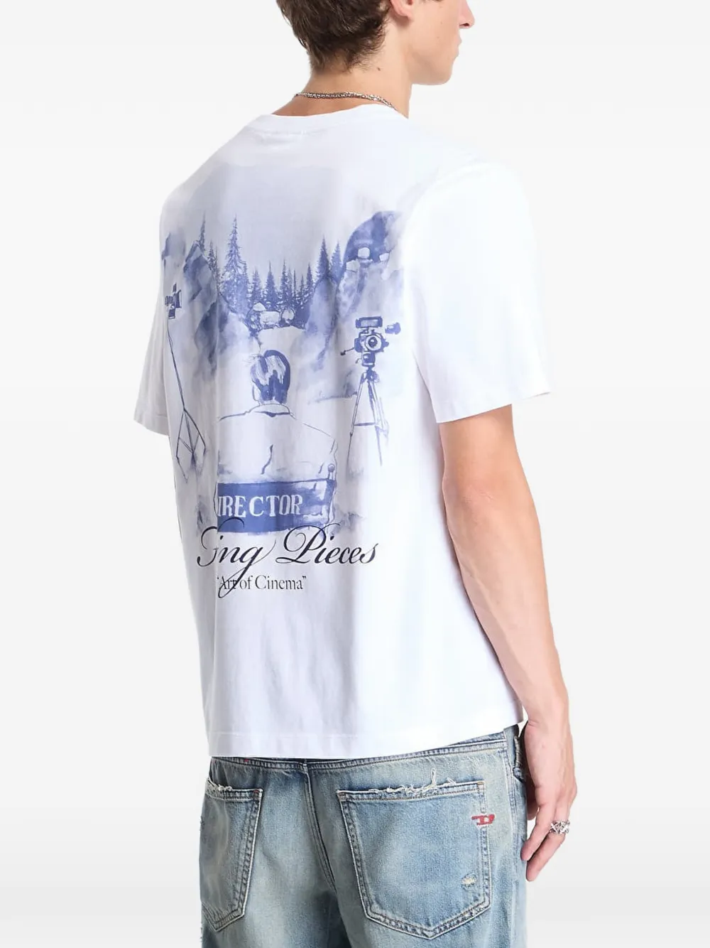Filling Pieces Director T-shirt met grafische print Wit