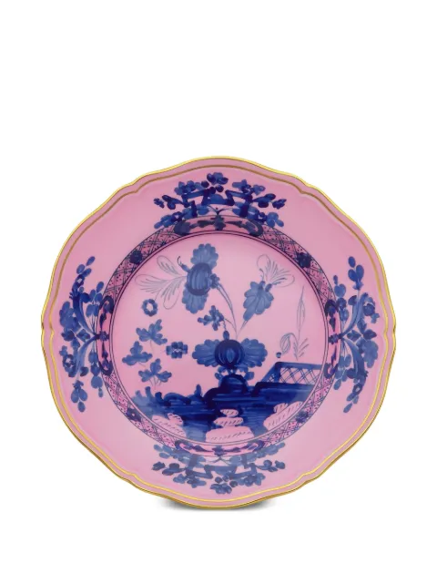 GINORI 1735 plato festoneado con estampado floral