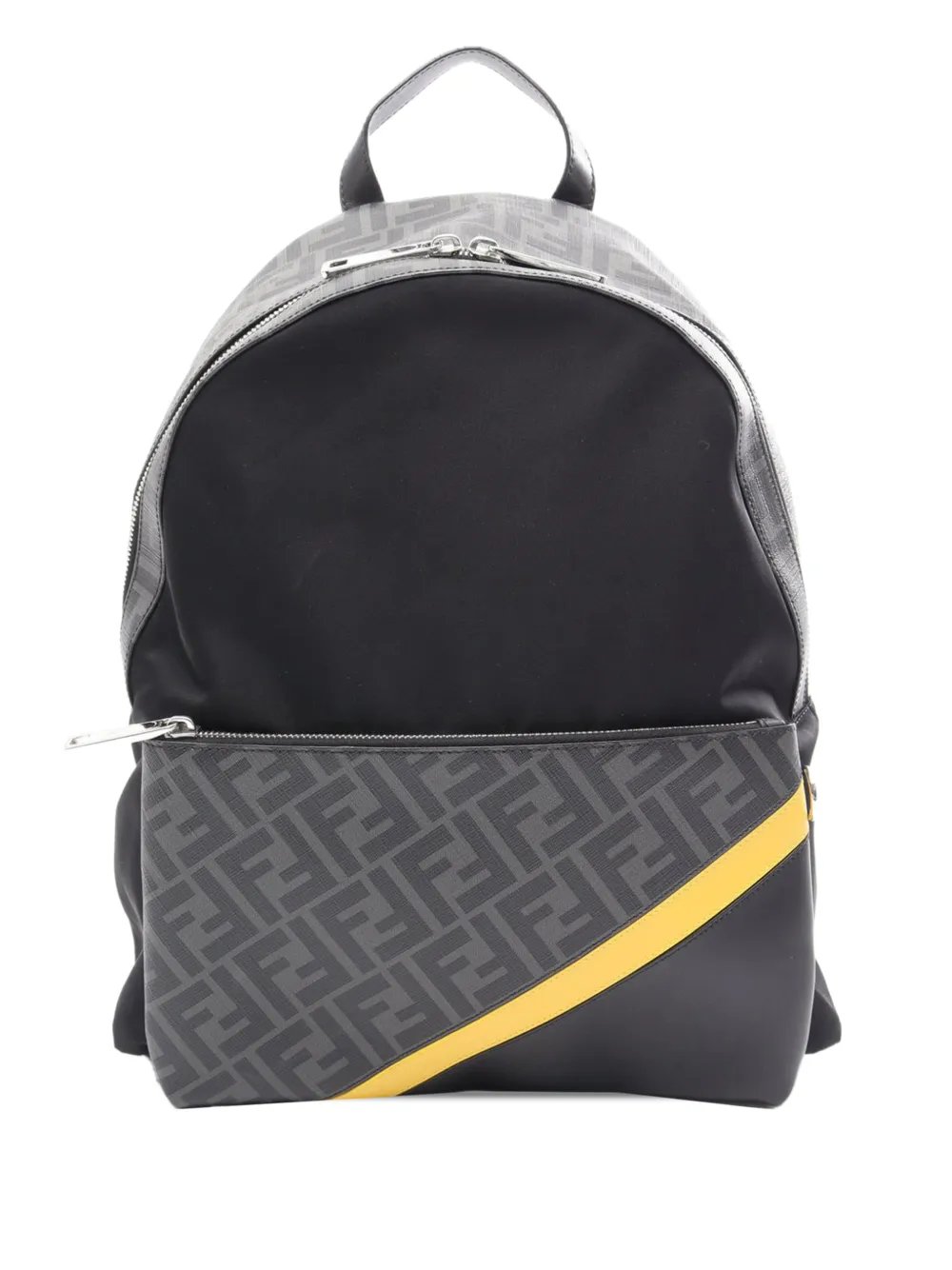 Fendi Pre-Owned 2010-2026 Zucca Coated Canvas and Nylon Diagonal backpack - Black