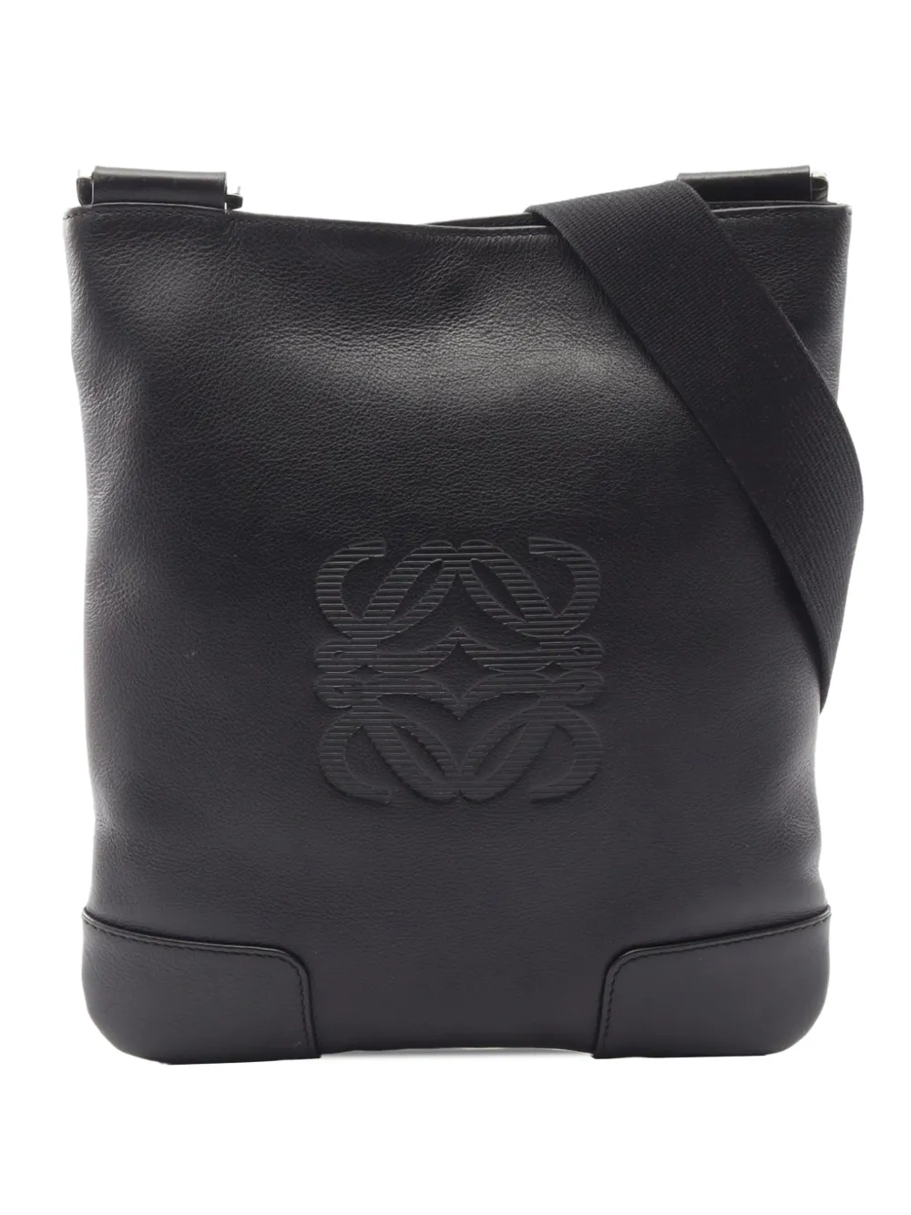 Loewe Pre-Owned 2010-2026 Leather Anagram crossbody bag - Black