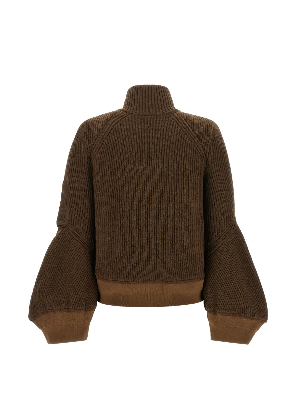 sacai ribbed-knit high-neck jacket Bruin