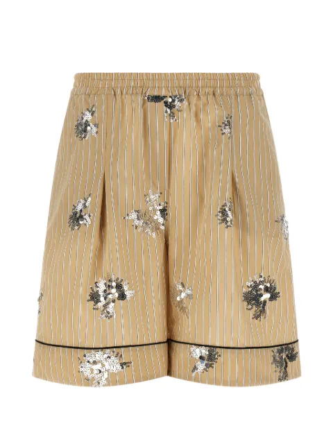 LE TWINS sequin-embellished striped shorts