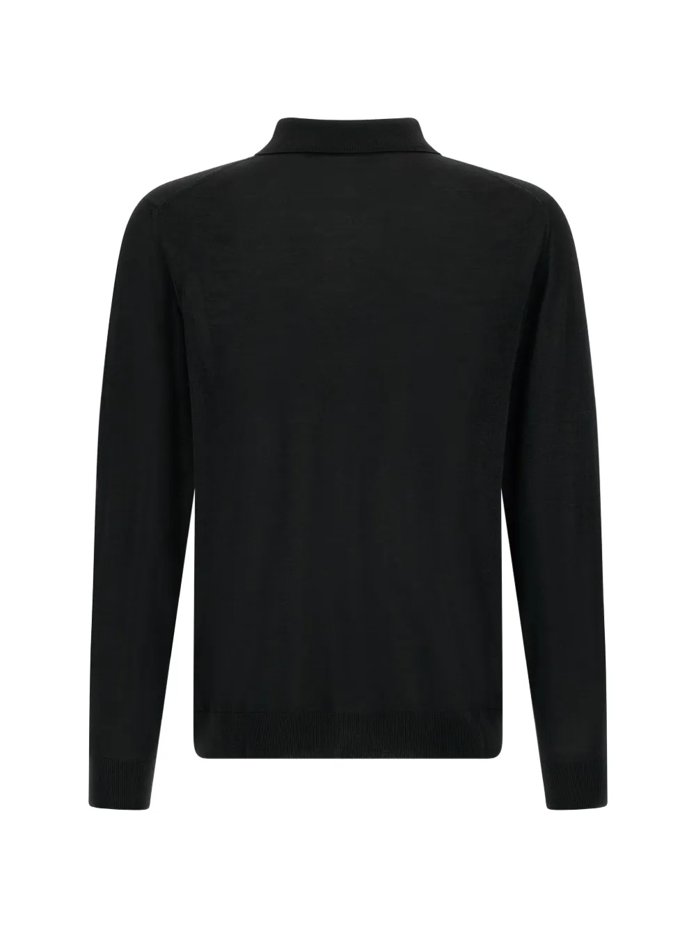 Kiton 14 Micron poloshirt met halve rits Zwart