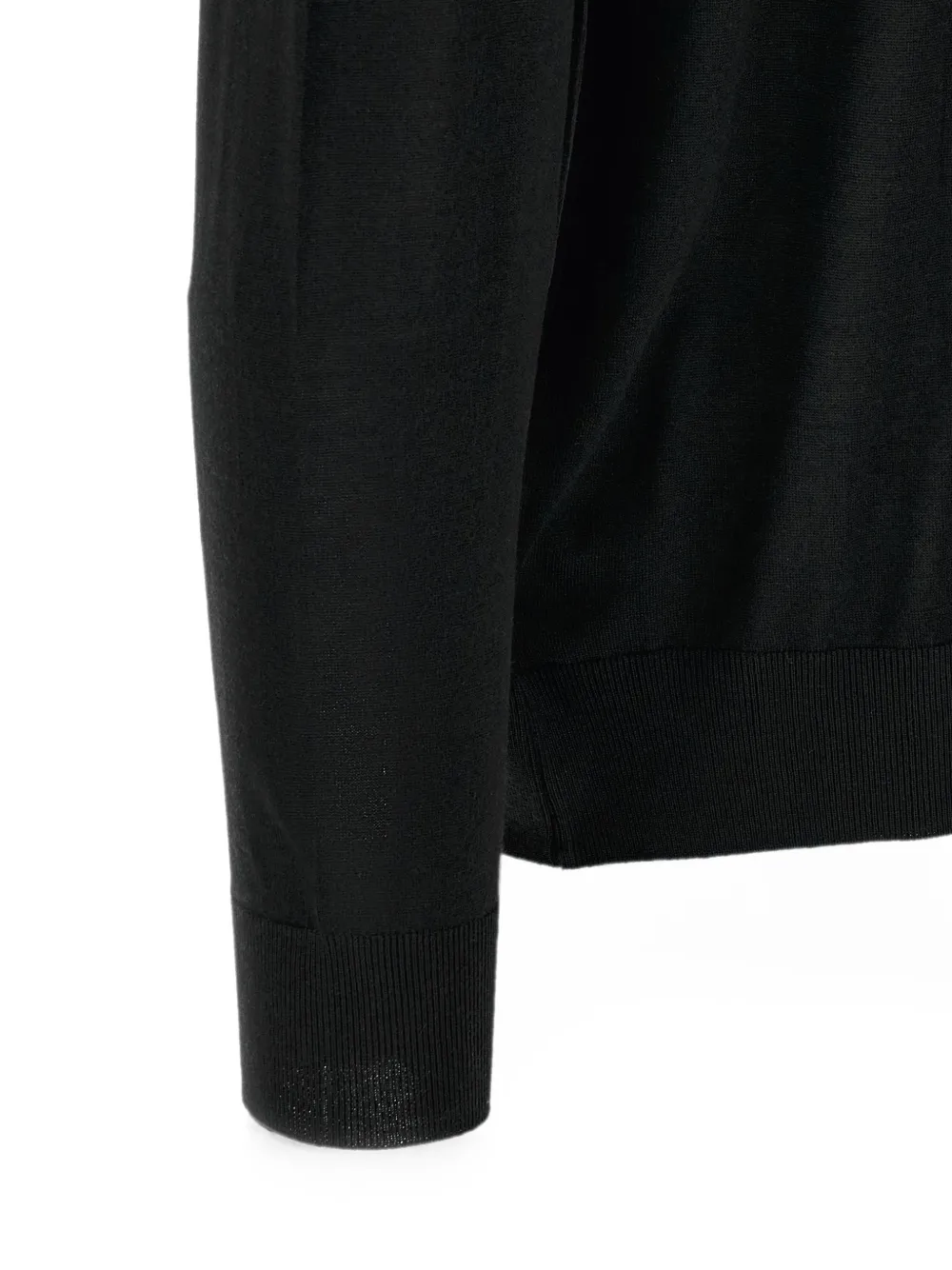 Kiton 14 Micron poloshirt met halve rits Zwart