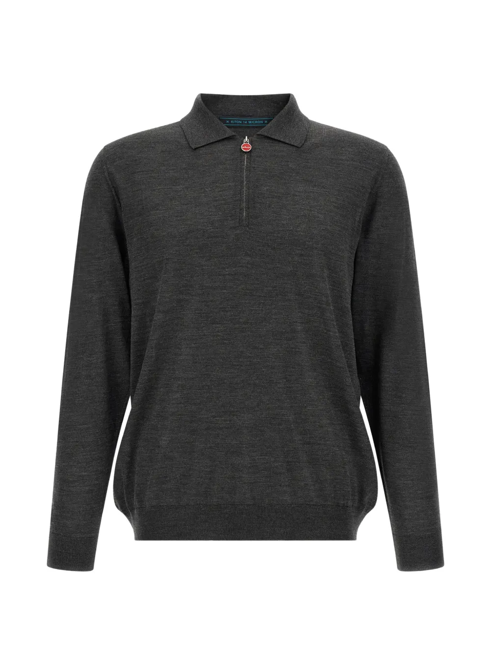 Kiton 하프 지퍼 울 폴로 셔츠 | 그레이 | Image 1