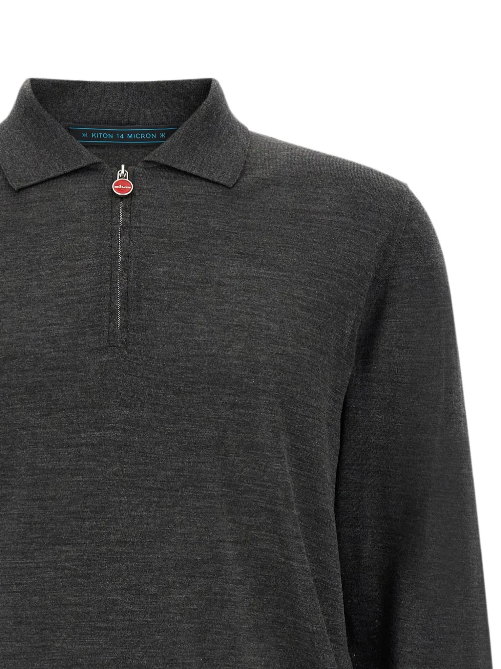 Kiton Wollen poloshirt met halve rits Grijs