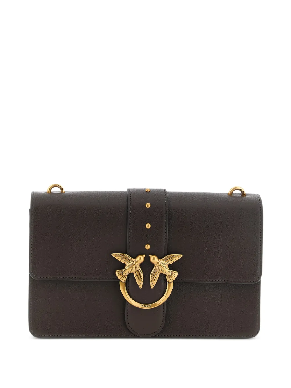 PINKO Love One Classic leather cross body bag - Braun