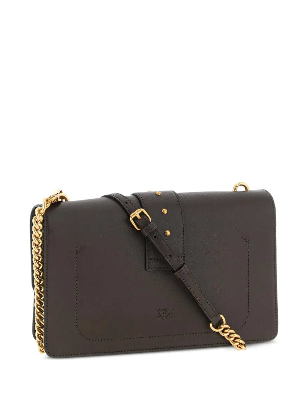 PINKO Love One Classic leather cross body bag Bruin
