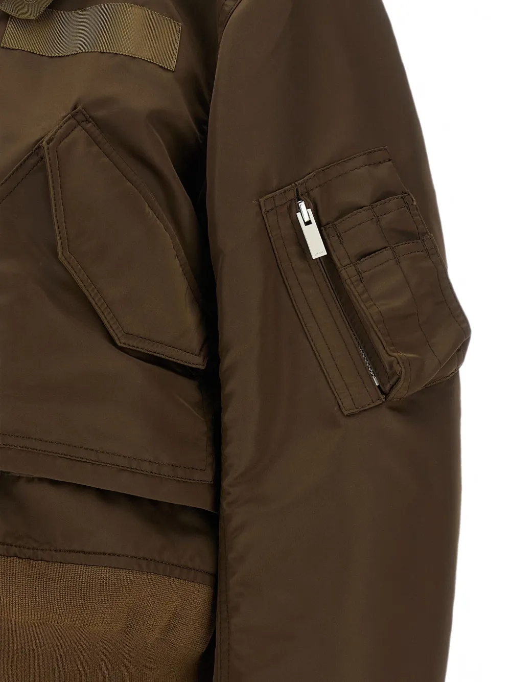 sacai layered zip-up jacket Bruin