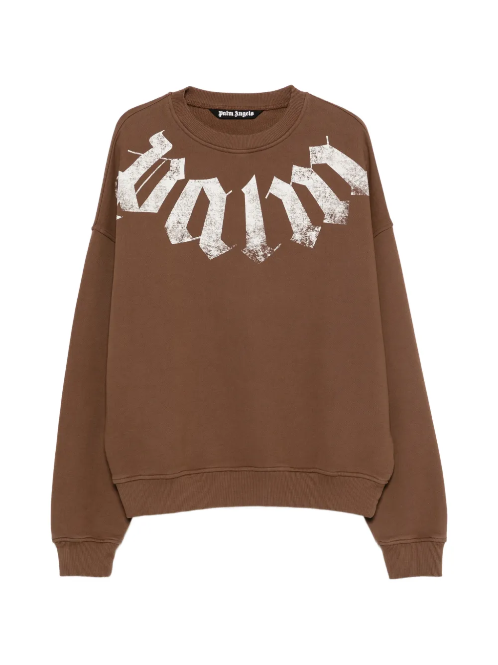 Palm Angels Big Neck Logo printed sweatshirt - Marrone