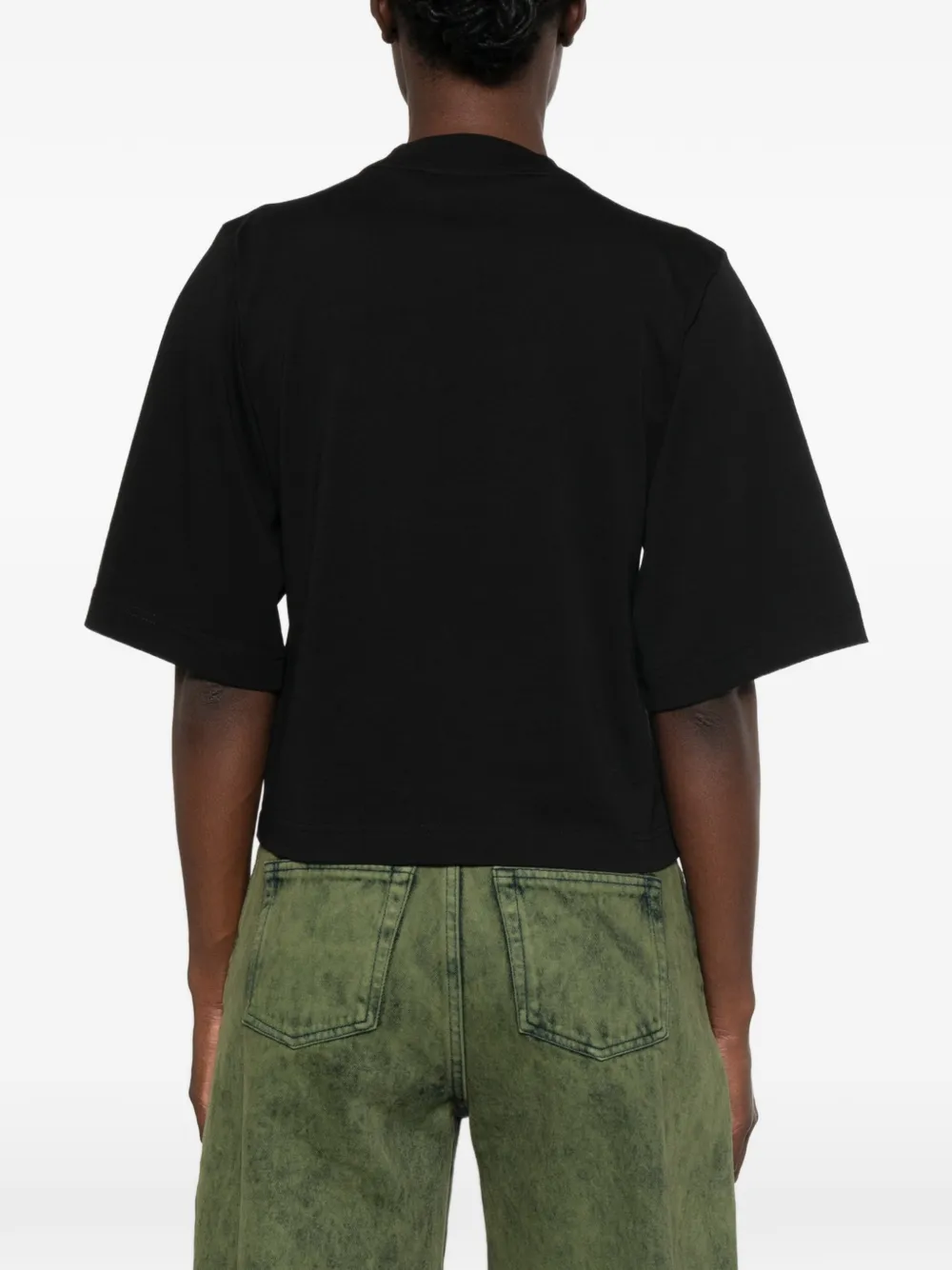 Palm Angels T-shirt met logoprint en ronde hals Zwart