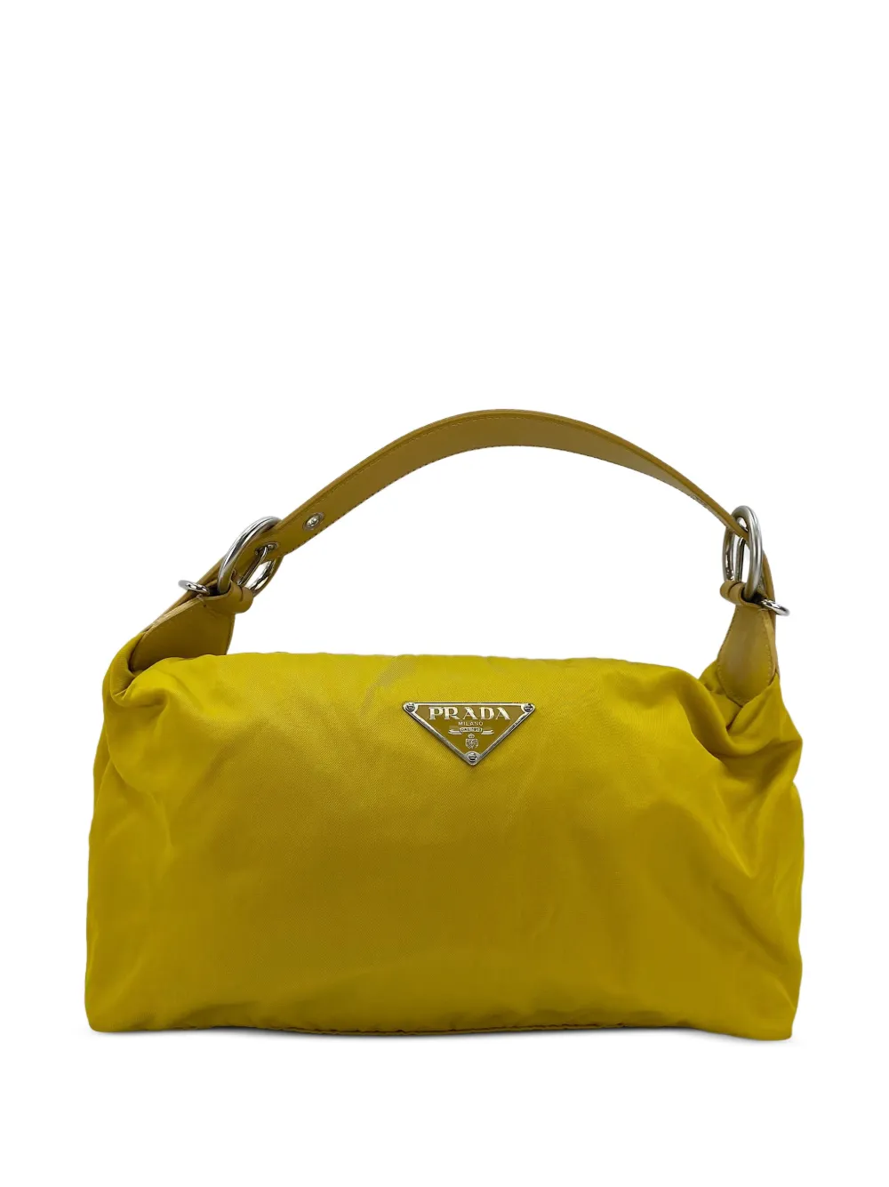 Prada Pre-Owned 2000s Tessuto triangle logo shoulder bag - Gelb