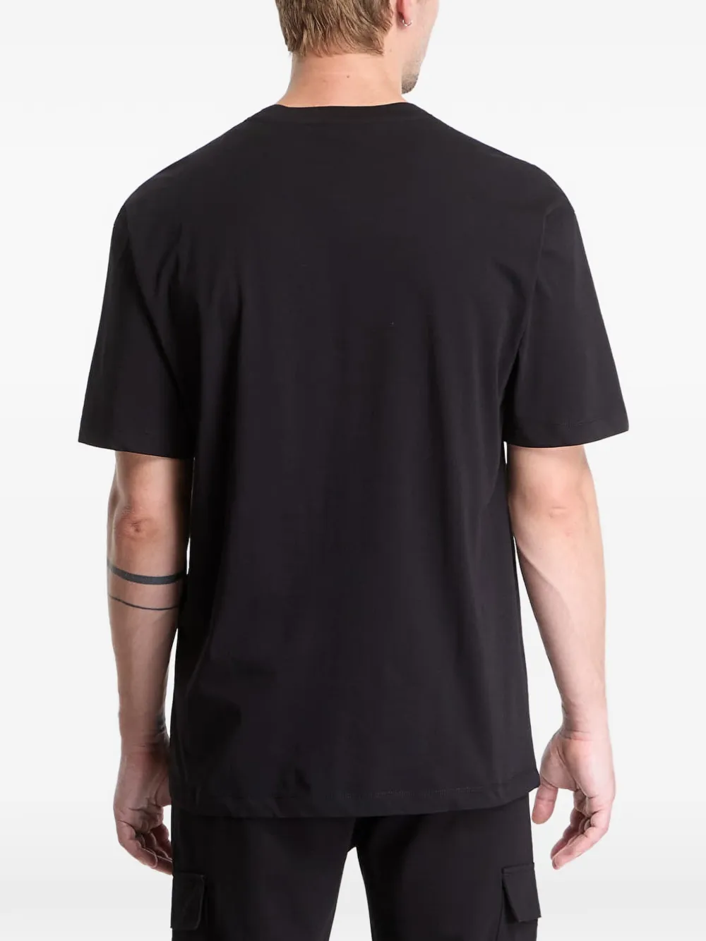Ea7 Emporio Armani logo-patch T-shirt Zwart