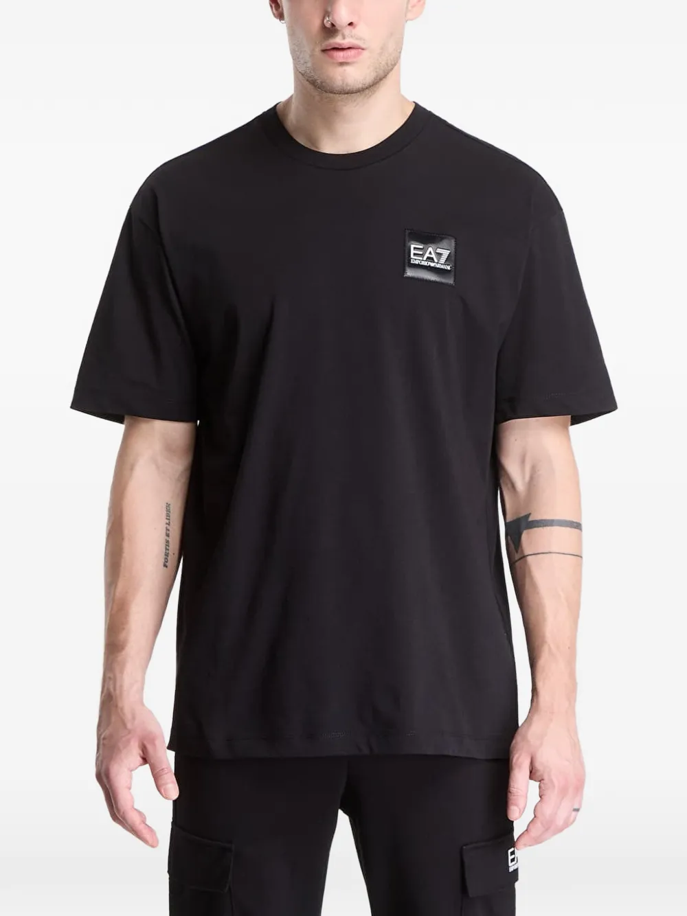 Ea7 Emporio Armani logo-patch T-shirt - Nero