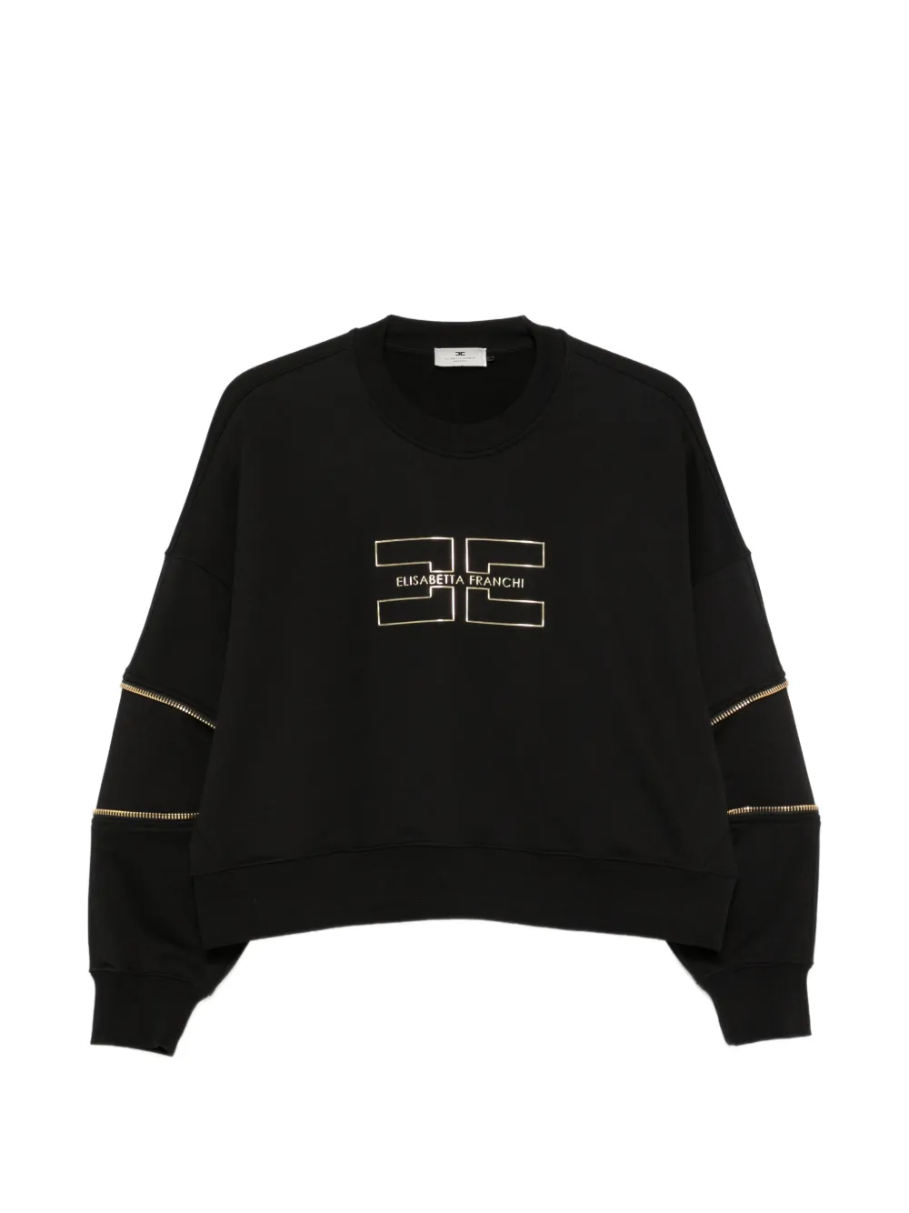 Elisabetta Franchi logo-print zip-detail sweatshirt - Schwarz