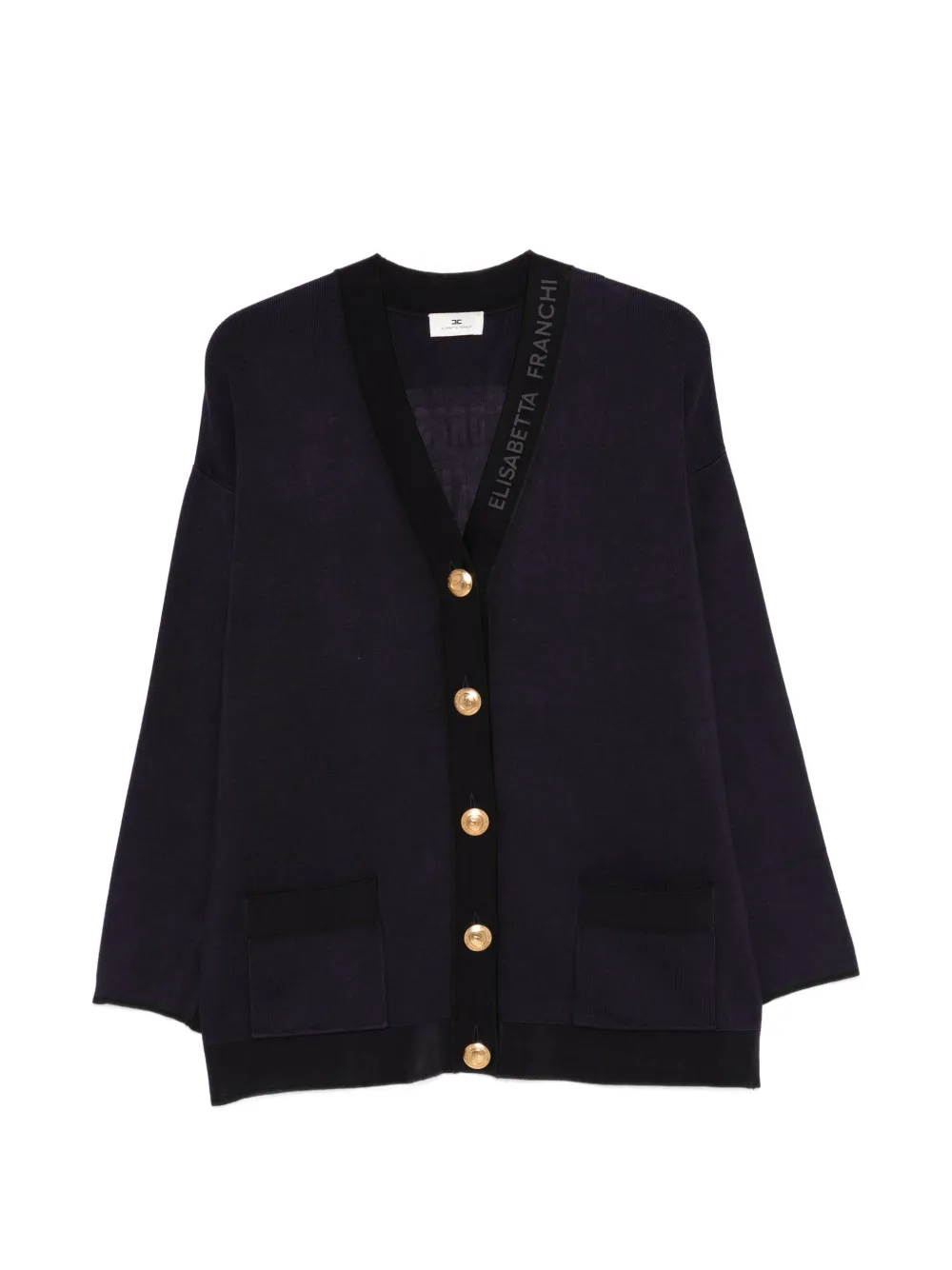 Elisabetta Franchi V-neck button-up cardigan - Schwarz