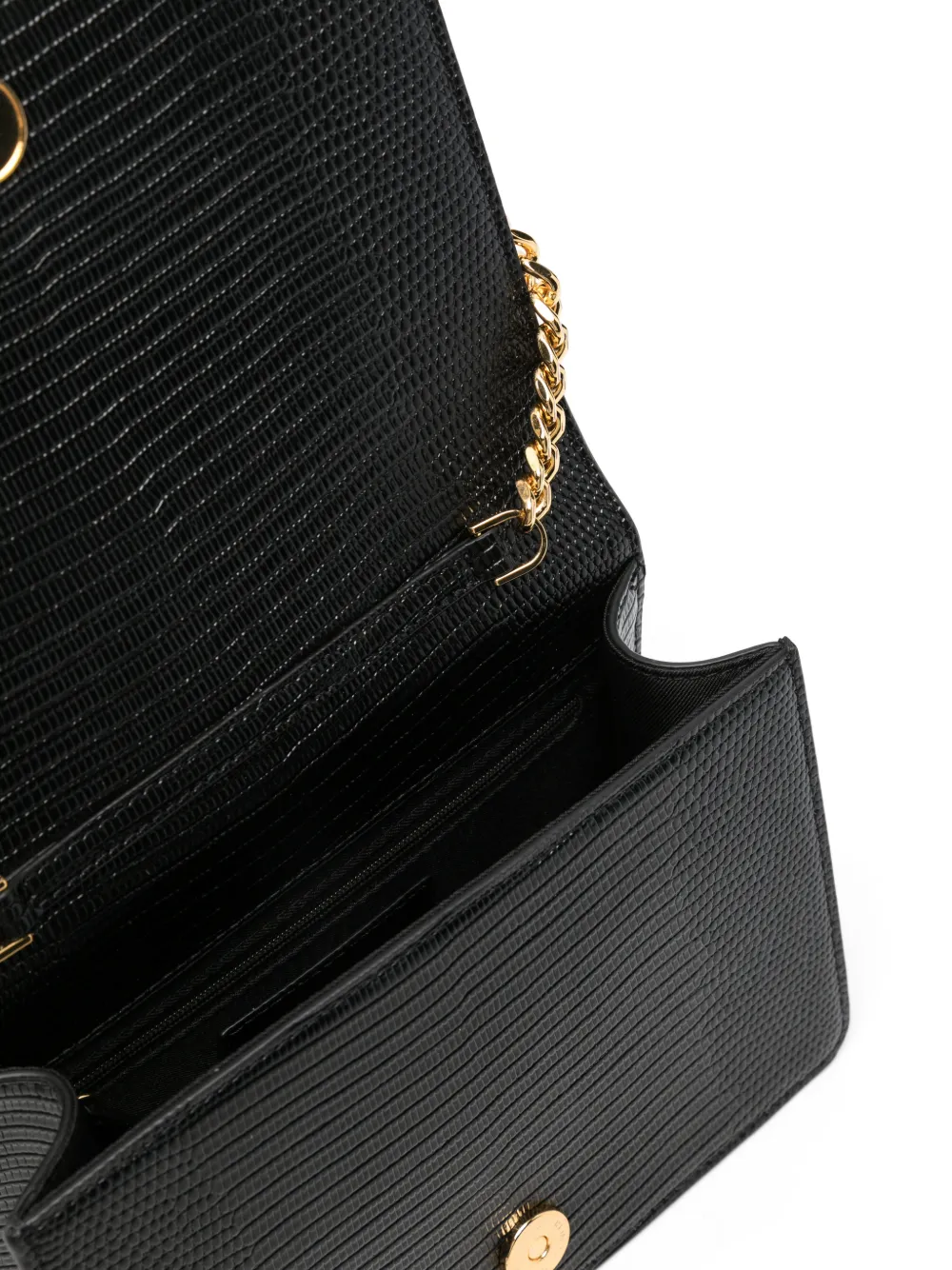 Elisabetta Franchi Schoudertas met groumette ketting Zwart