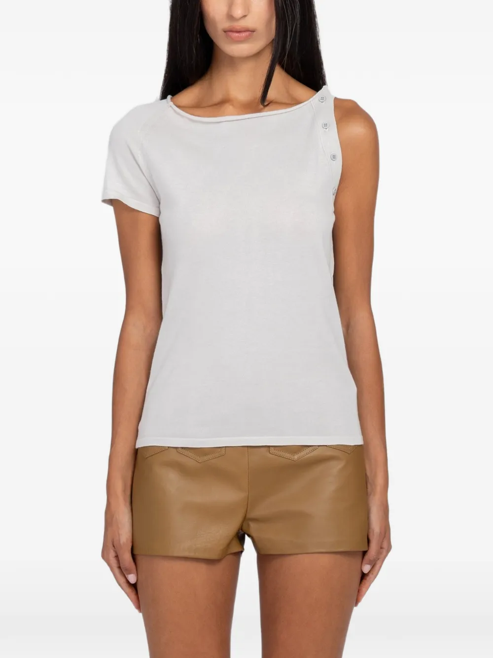 Paloma Wool asymmetric button-detail top - Grau