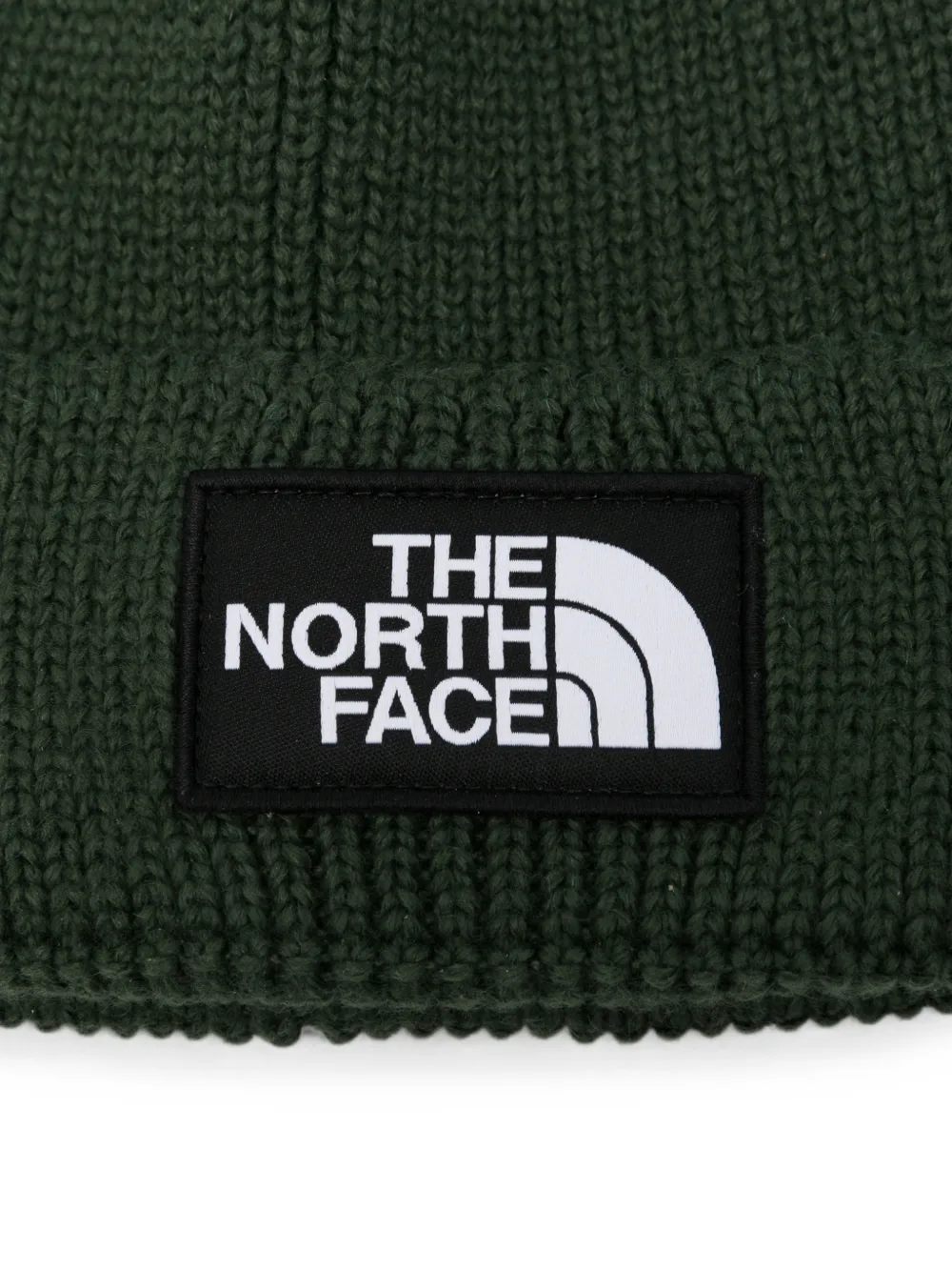 The North Face Ribgebreide muts met logopatch Groen