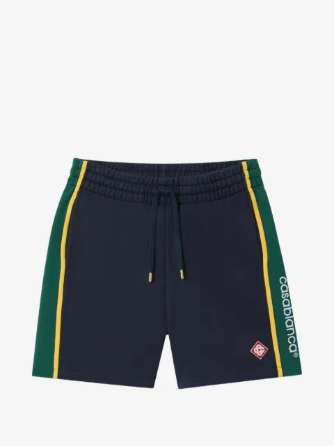 Casablanca navy & green panelled sweatshorts