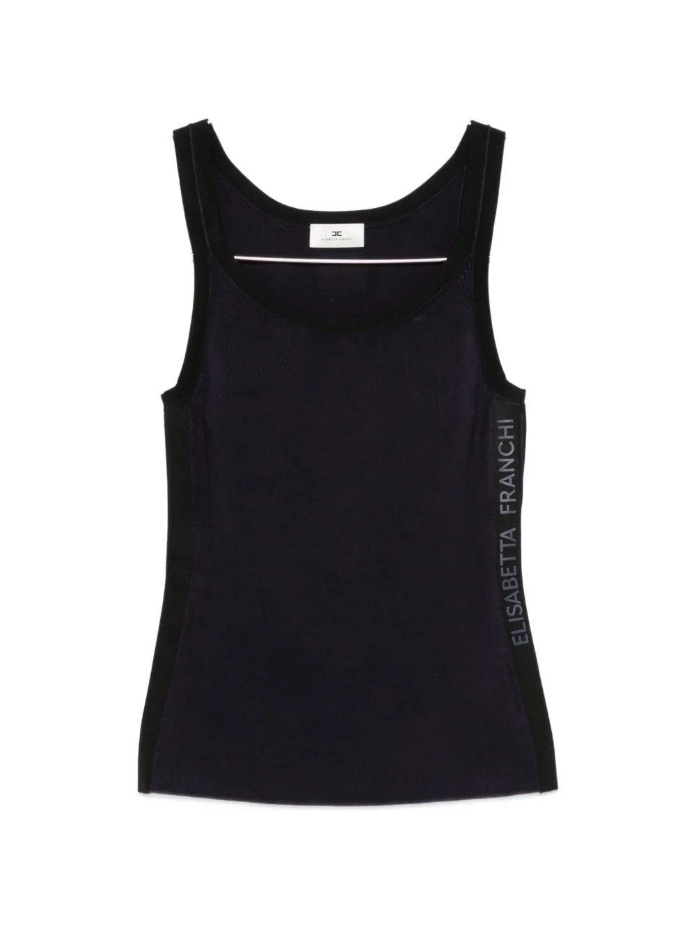 Elisabetta Franchi logo-print ribbed-knit tank top - Blu