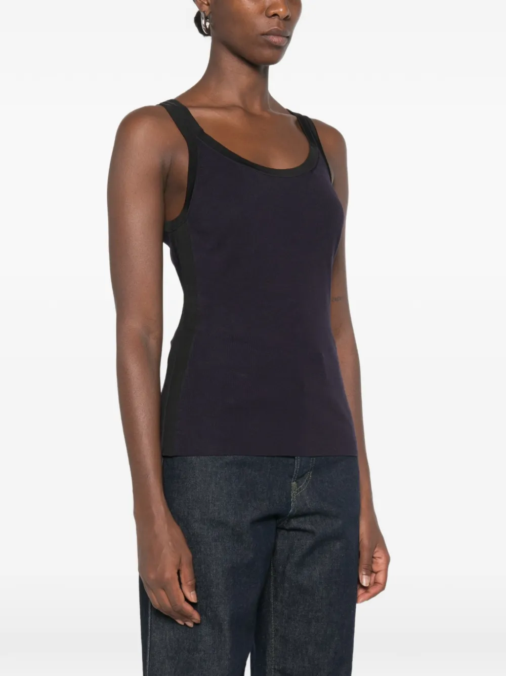 Elisabetta Franchi Ribgebreide tanktop Blauw