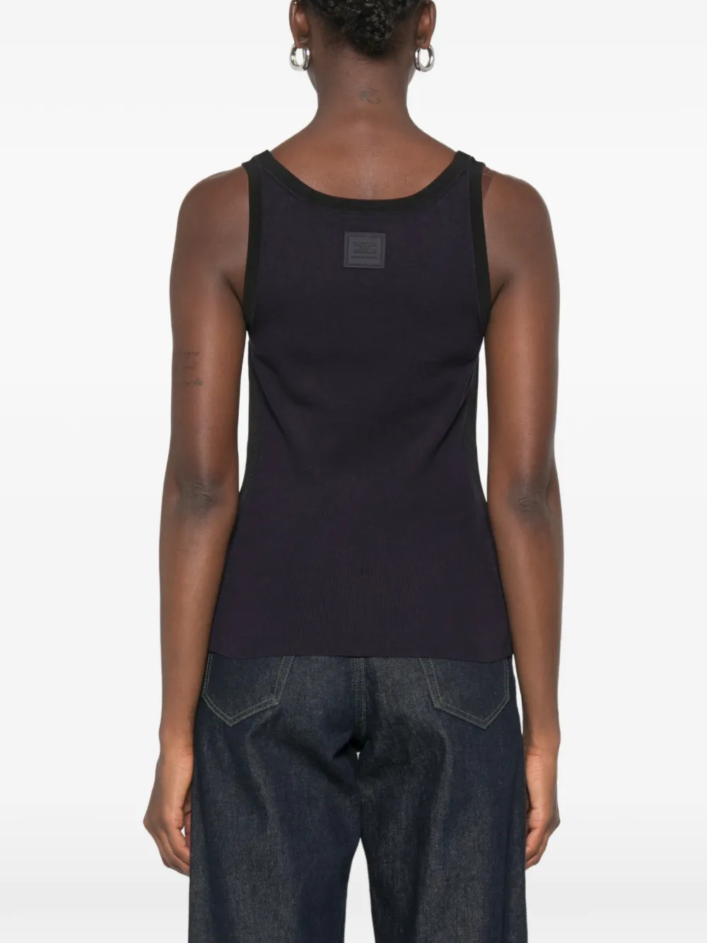 Elisabetta Franchi Ribgebreide tanktop Blauw