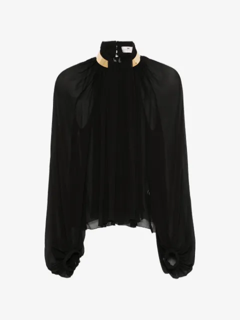 Elisabetta Franchi blusa traslúcida con cuello metálico