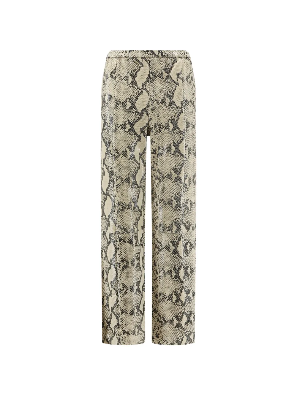 Alysi Snakeskin-effect Leather Trousers In Neutrals