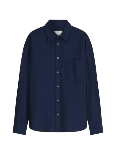 Closed chest-pocket button-up shirt