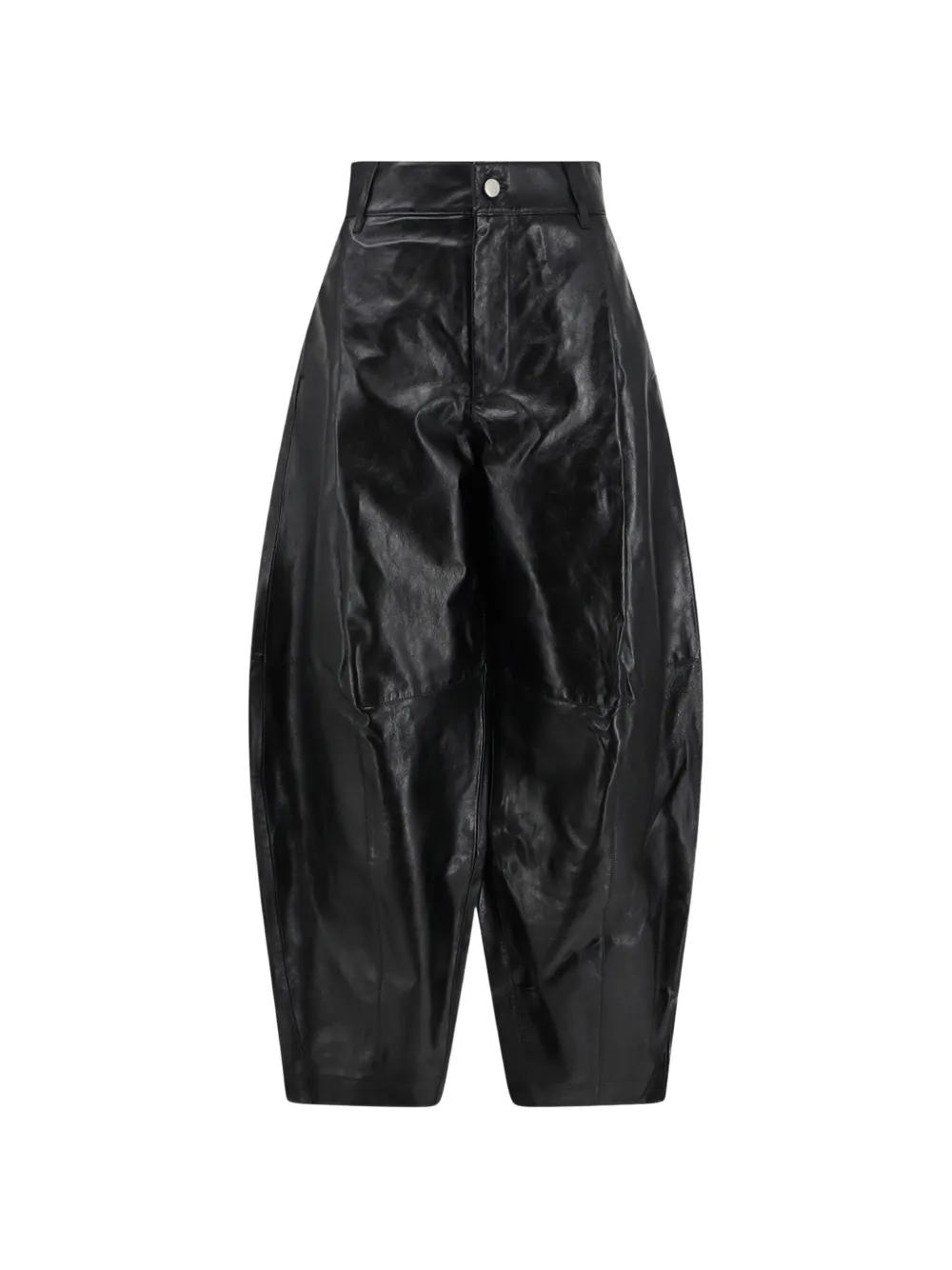 Soeur Julien Pleated Leather Trousers In Black