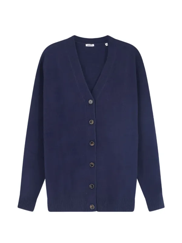 ASPESI Button-fastening V-neck Cardigan in Blue