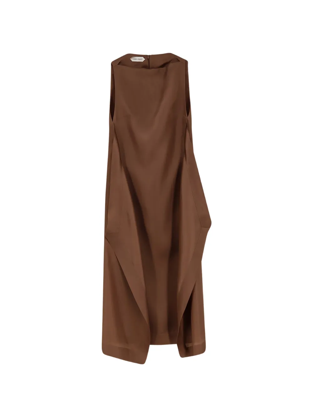Alberta Ferretti Side-panel Silk Maxi Dress In Brown