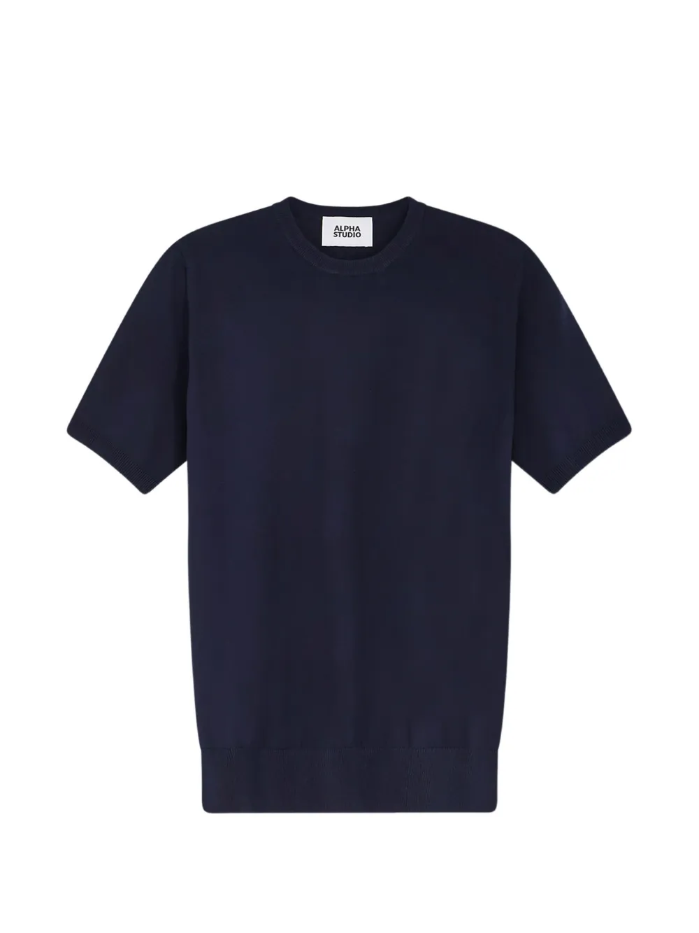 Alpha Studio Short-sleeve Crew-neck T-shirt In Blue