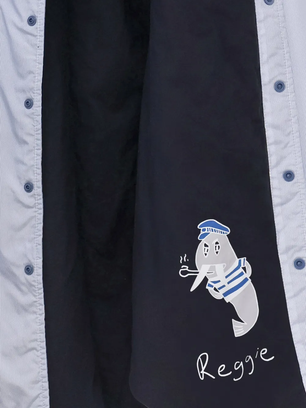 ASPESI vertical-stripe chest-pockets shirt Blauw