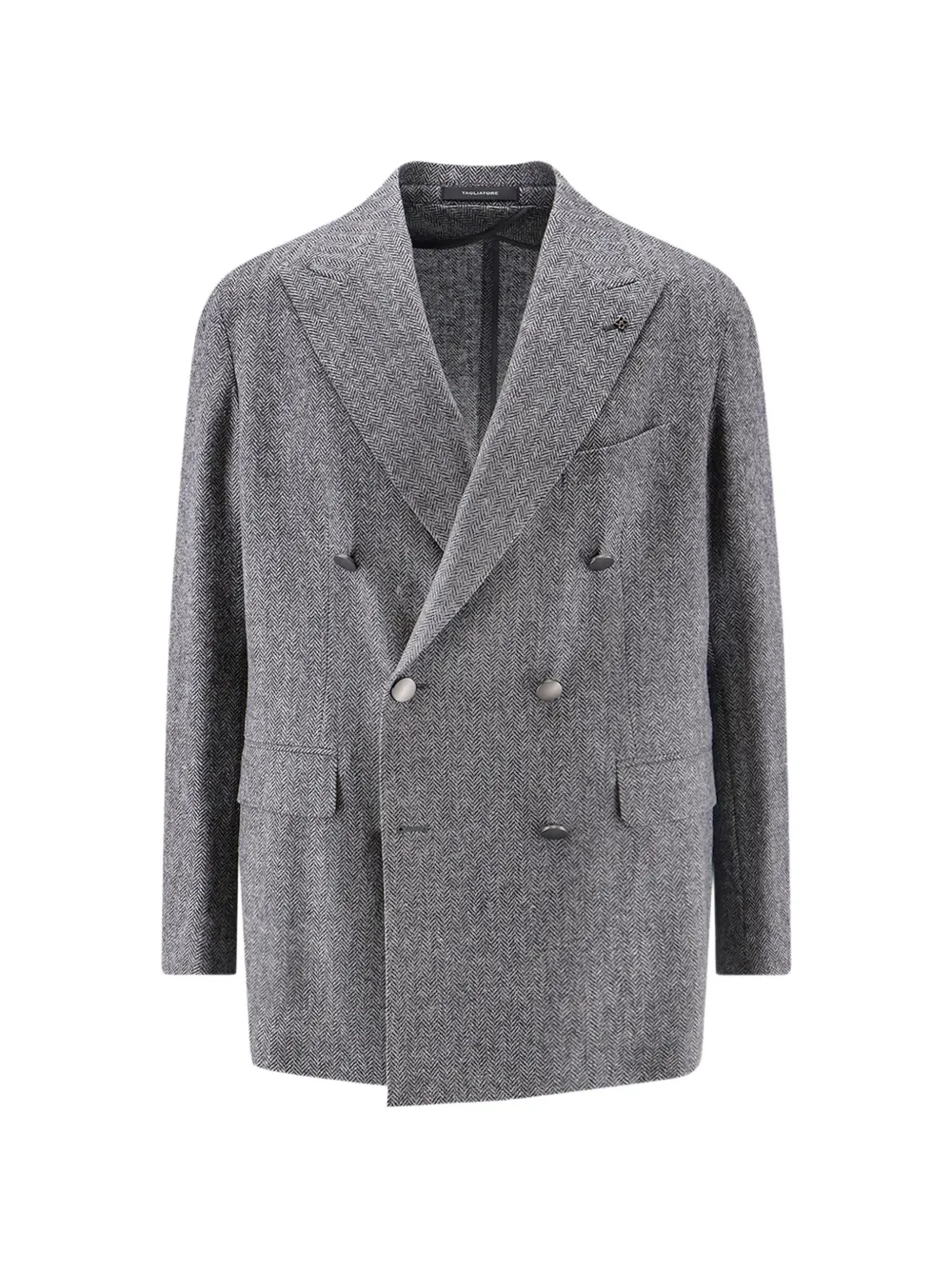 Tagliatore herringbone double-breasted blazer - Grigio