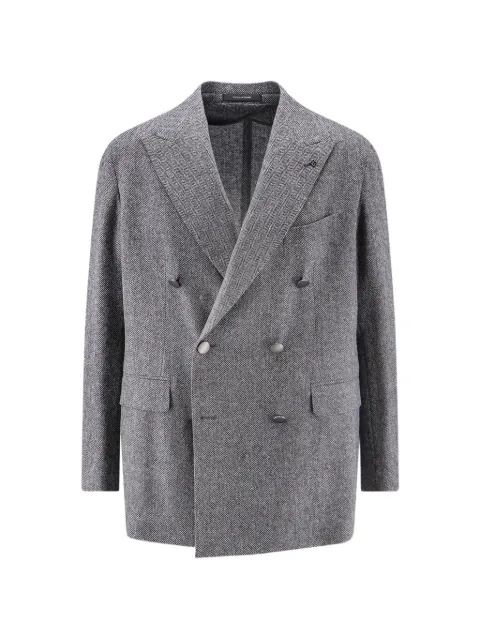 Tagliatore herringbone double-breasted blazer