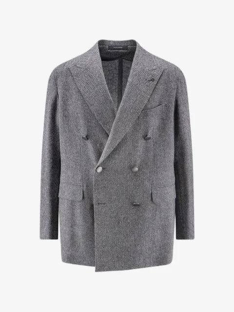 Tagliatore herringbone double-breasted blazer